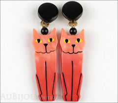 Marie-Christine Pavone Earrings Cat Egyptian Rose Galalith