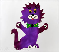 Marie-Christine Pavone Brooch Cat Clown Purple Galalith