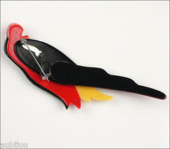 Lea Stein Kokokah The Parrot Brooch Pin Green Red Black Blue Back