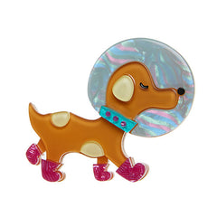 Erstwilder Apollo K-9 Space Dog Brooch Pin Front
