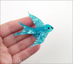 Erstwilder Bird Brooch Pin Bluebird of Happiness Pearly Blue Model