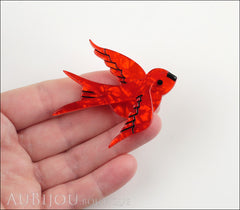 Erstwilder Bird Brooch Pin Bluebird of Happiness Swallow Red Model