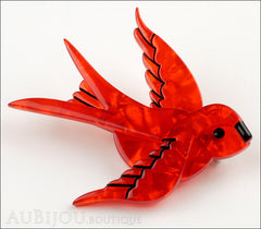 Erstwilder Bird Brooch Pin Bluebird of Happiness Swallow Red Side