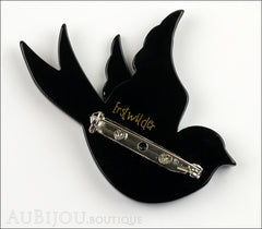Erstwilder Bird Brooch Pin Fancie Jo Sparrow Blue Grey Back