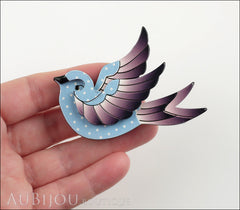 Erstwilder Bird Brooch Pin Fancie Jo Sparrow Blue Grey Model