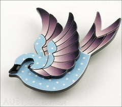 Erstwilder Bird Brooch Pin Fancie Jo Sparrow Blue Grey Side