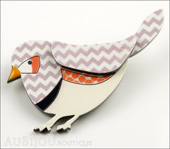 Erstwilder Bird Brooch Pin Fred Finch White Chevron Side