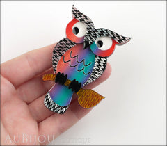 Erstwilder Bird Brooch Pin Howards Hoot Owl Grey Multicolor Model