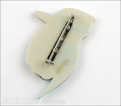 Erstwilder Bird Brooch Pin Kallista the Kookaburra Blue Silver Back