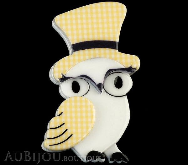 Erstwilder Bird Brooch Pin Olga Owl Yellow White Gallery