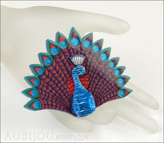 Erstwilder Bird Brooch Pin Penelope Peacock Blue Purple Mannequin