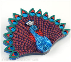 Erstwilder Bird Brooch Pin Penelope Peacock Blue Purple Side