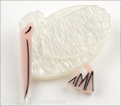 Erstwilder Bird Brooch Pin Prudence The Pelican White Pink Side
