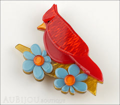 Erstwilder Bird Brooch Pin Ruby the Red Cardinal Multicolor Front