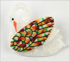Erstwilder Bird Brooch Pin Sabine the Swan Multicolor Front