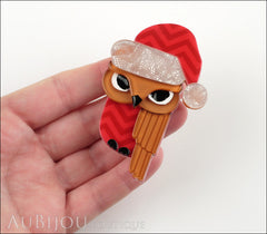 Erstwilder Bird Brooch Pin Senor Santa Hat Owl Red Model