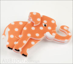 Erstwilder Brooch Pin Alice the Elephant Orange White Polka Dot Side