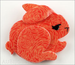 Erstwilder Brooch Pin Bebe The Bunny Orange Front