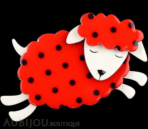 Erstwilder Brooch Pin Bellamy the Black Sheep Red Gallery