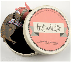 Erstwilder Brooch Pin Billy Bob's Bison Amber Box