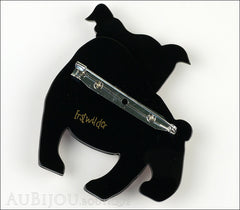 Erstwilder Brooch Pin Boof Bulldog Dog Chocolate White Back