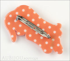 Erstwilder Brooch Pin Chilling Cheetah Orange White Polka Dot Back