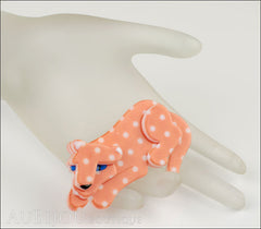 Erstwilder Brooch Pin Chilling Cheetah Orange White Polka Dot Mannequin