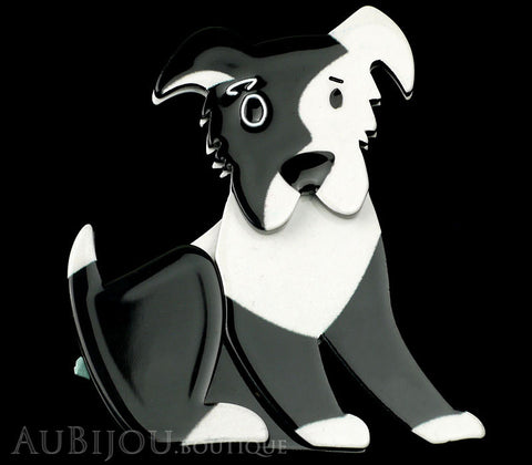 Erstwilder Brooch Pin Coby Collie Dog Black White Gallery