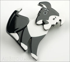 Erstwilder Brooch Pin Coby Collie Dog Black White Side
