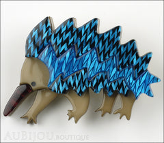 Erstwilder Brooch Pin Egbert the Echidna Blue Front