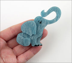 Erstwilder Brooch Pin Eli the Elephant Silver Blue Model