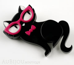 Erstwilder Brooch Pin Elissa the Indie Cat Jet Black Fuchsia Side