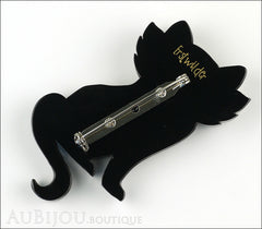 Erstwilder Brooch Pin Elissa the Indie Cat Jet Black Yellow Back