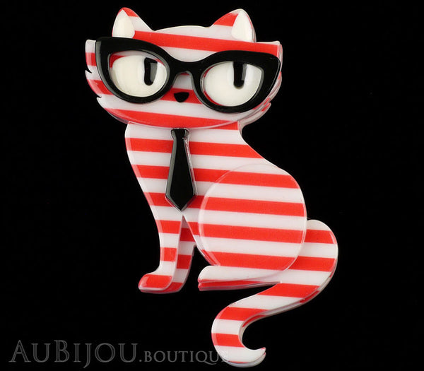 Erstwilder Brooch Pin Elissa the Indie Cat Red White Black Gallery