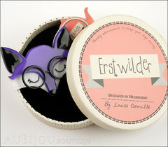 Erstwilder Brooch Pin Emry The Asleep Fox Purple Box