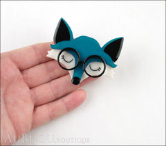 Erstwilder Brooch Pin Emry The Asleep Fox Turquoise Model