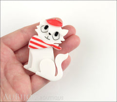 Erstwilder Brooch Pin Farrah the French Kitty Cat White Red Model