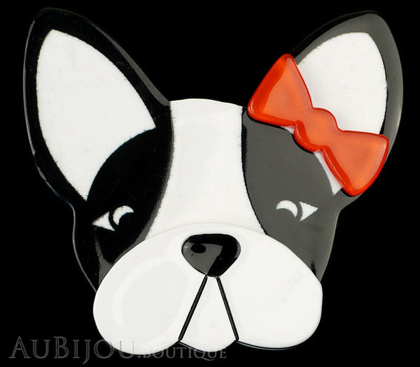 Erstwilder Brooch Pin Felicia French Bulldog Dog White Black Gallery