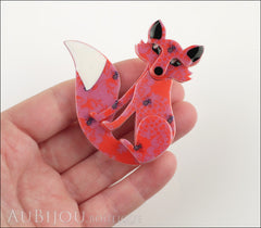 Erstwilder Brooch Pin Frond Fox Mauve Model