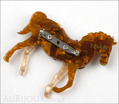 Erstwilder Brooch Pin Giddy Up Horse Peach Amber Back