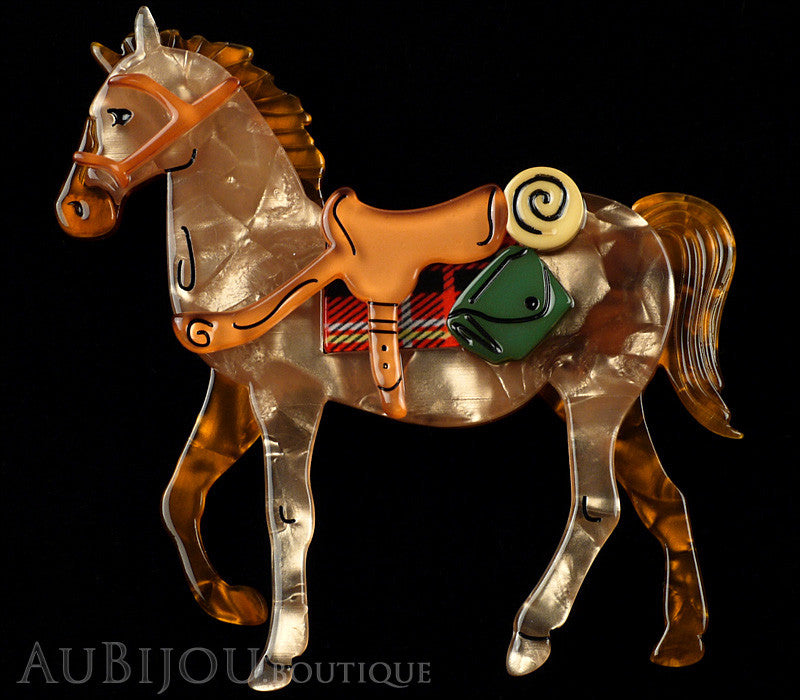 Erstwilder Brooch Pin Giddy Up Horse Peach Amber Gallery