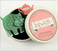 Erstwilder Brooch Pin Hilda Hippo Green Box