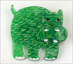 Erstwilder Brooch Pin Hilda Hippo Green Front