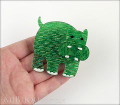 Erstwilder Brooch Pin Hilda Hippo Green Model