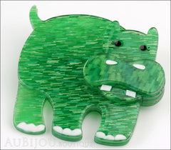 Erstwilder Brooch Pin Hilda Hippo Green Side