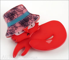 Erstwilder Brooch Pin Inspector Cat Red Pink Side