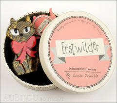 Erstwilder Brooch Pin Kat Cat Tortoise Red Box