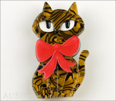Erstwilder Brooch Pin Kat Cat Tortoise Red Front