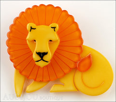Erstwilder Brooch Pin Len Lion Yellow Orange Front
