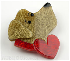 Erstwilder Brooch Pin Longing Larry Labrador Dog Beige Red Side